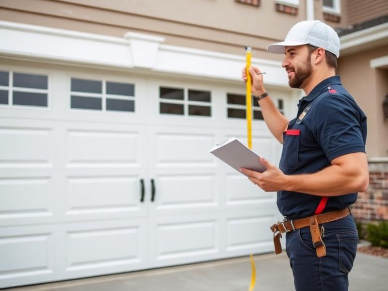 Thorp Garage Doors technician measuring for new garage door installation in Kittitas County